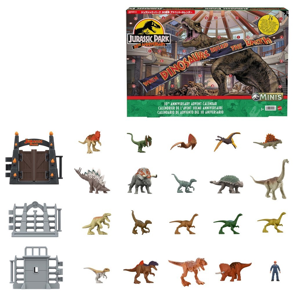 Authentic Mattel Jurassic World Jurassic Park 30th Anniversary Advent Calendar 2023 30 Mini 2008