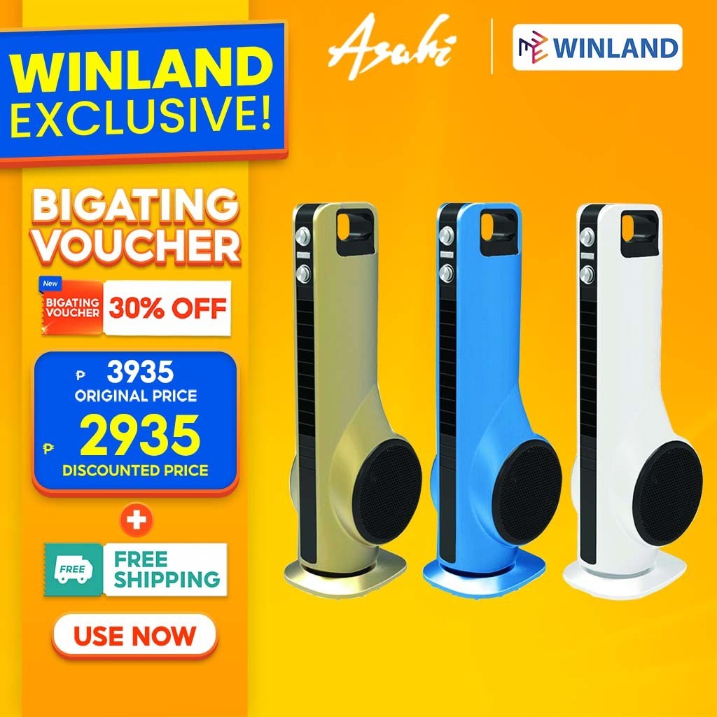 Asahi by Winland Tower Fan Electric Fan w/ Powerful Air Delivery TF