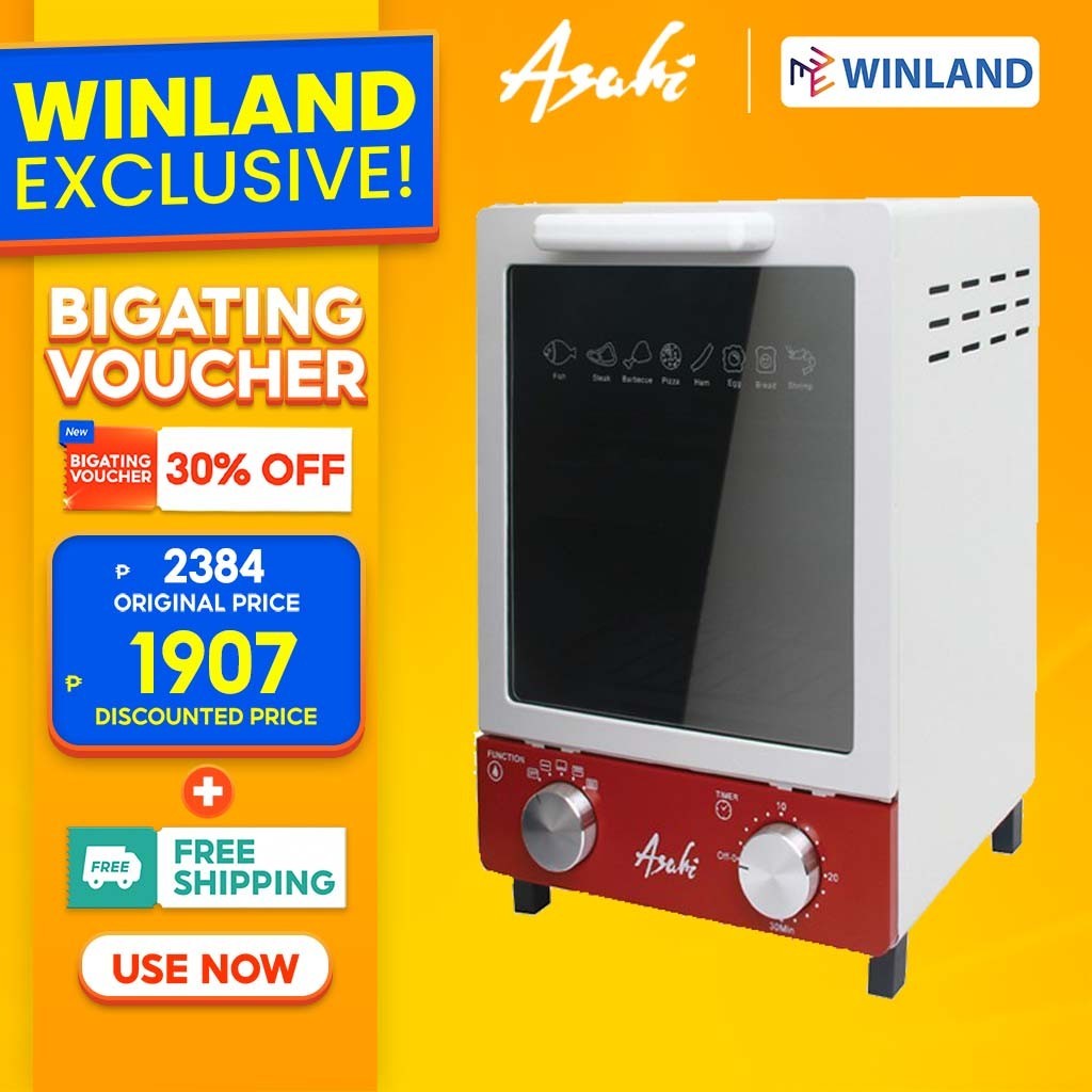 Asahi by Winland OT1211 Oven Toaster Toast Bake Roast Defrost Reheat