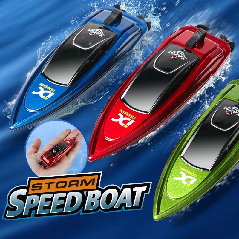RC Boat Children's Mini Remote Control Boat Speedboat Summer Swimming ...