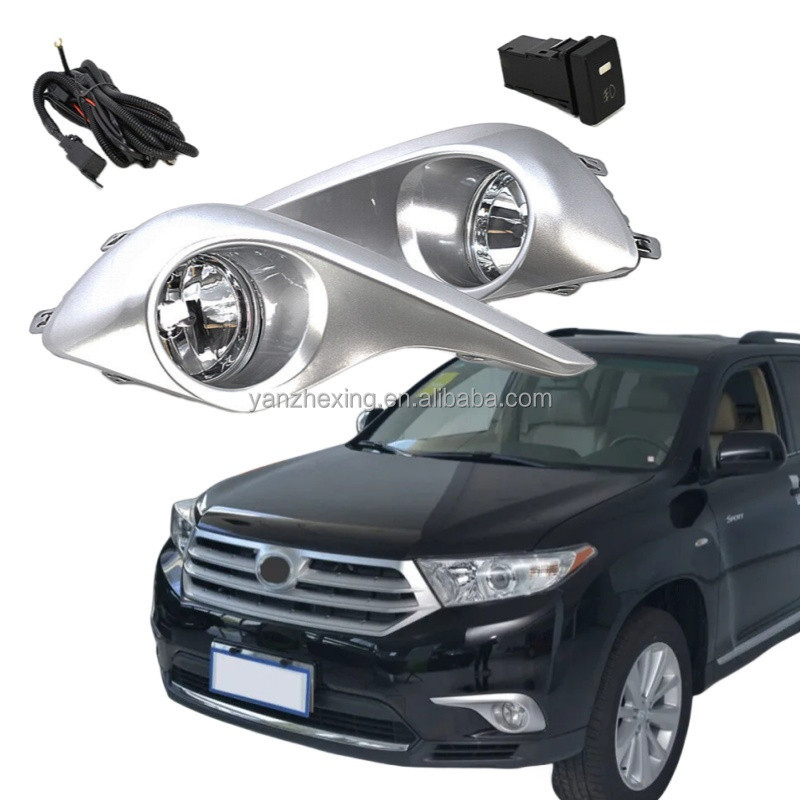 2pc LED Fog Lights For Toyota Highlander 2004-2007 - Black Housing, Clear Lens