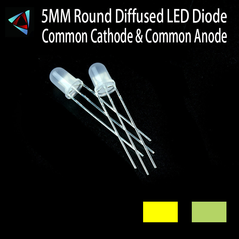 30Pcs 5MM Diffused Yellow&Yellow Green Common Cathode & Anode Round LED ...