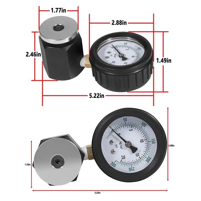 TM Universal Mini Valve Spring Pressure Tester Gauge - 0-700 PSI - 0-50 ...