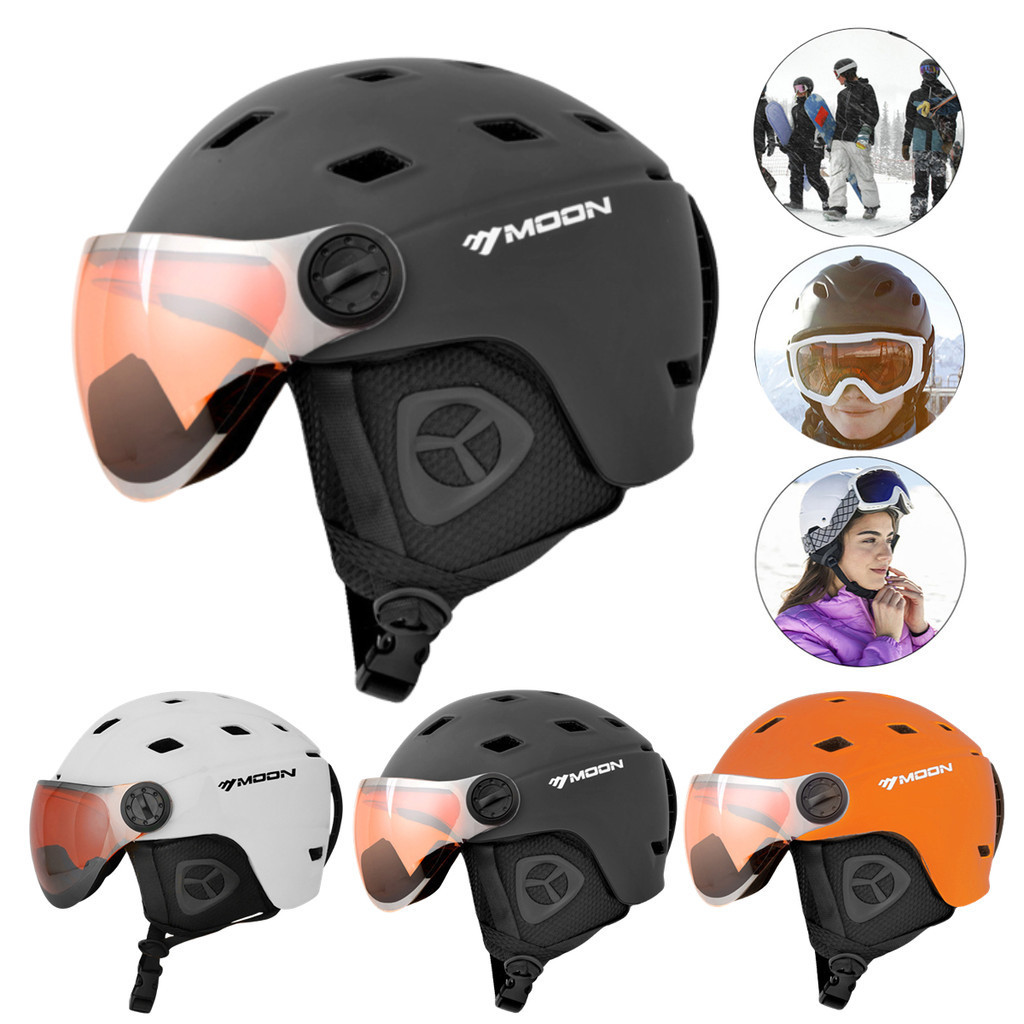 Ski Protective Cap Windproof Snow Ski Helmet with Goggles PES Body+PC ...