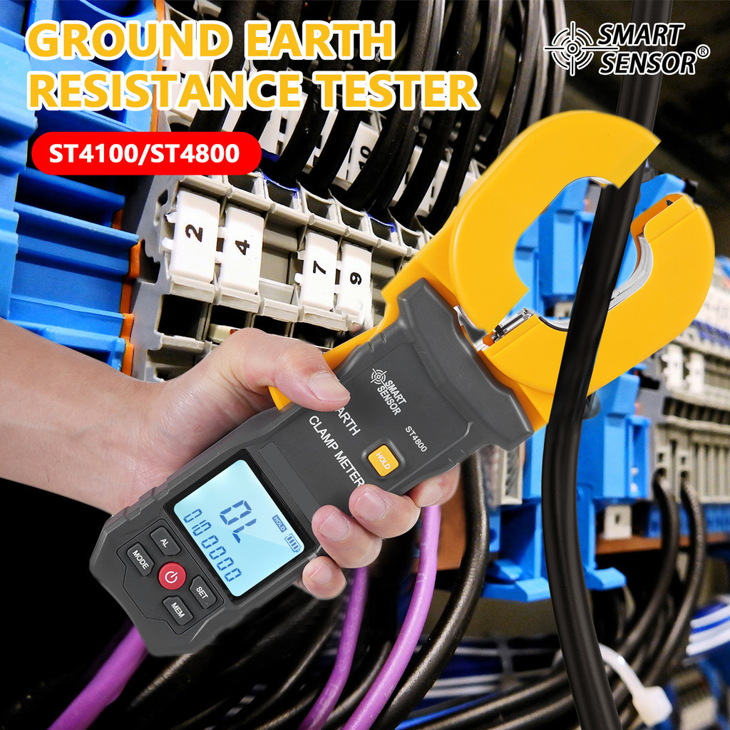 St4100 St4800 Clamp Type Grounding Resistance Tester Light Ning