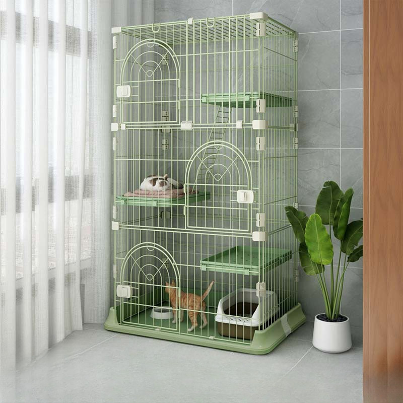 Multi-story Cat Villa Home Indoor Small Cattery with Toilet Extra Large ...