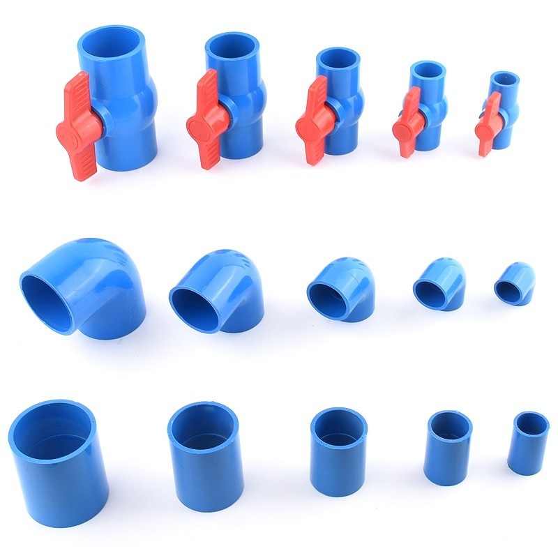 ⋛2Pcs 20~50mm Blue PVC Pipe Connectors Garden Irrigation Direct Tee ...