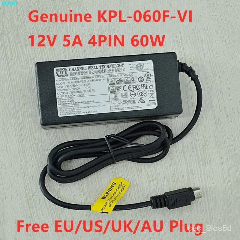 ♀﹍Original CWT KPL-060F KPL-060F-VI 12V 5A 4PIN 60W Power AC Adapter ...
