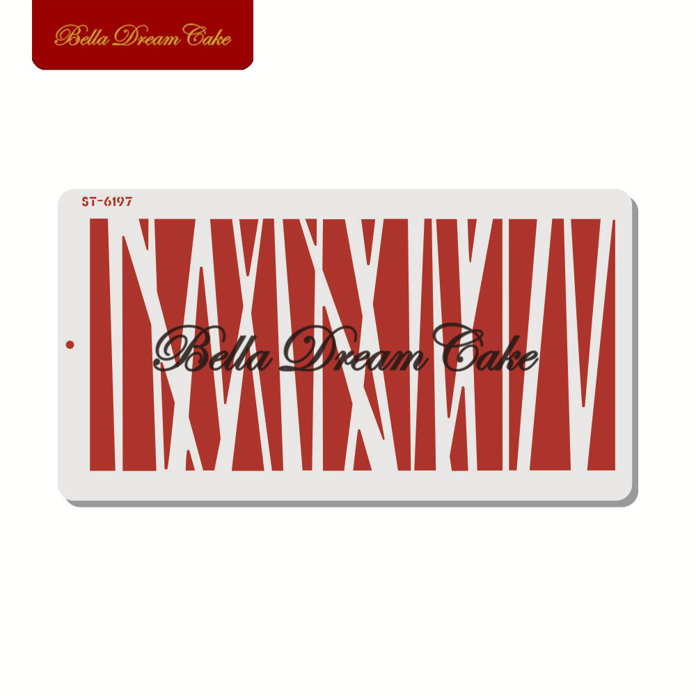 Wavy Line Design Cake Stencil PET Chocolate Cake Border Template Royal ...