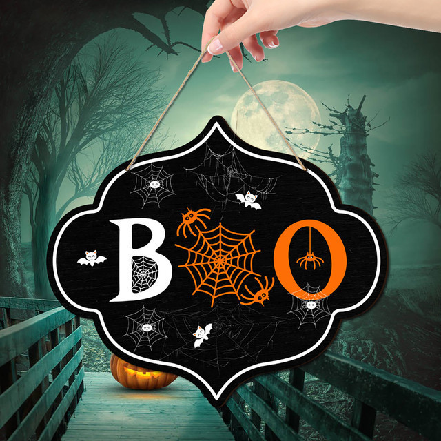 ♨Halloween Decor Welcome Sign Hangers Skeleton Spider Web Front Door ...
