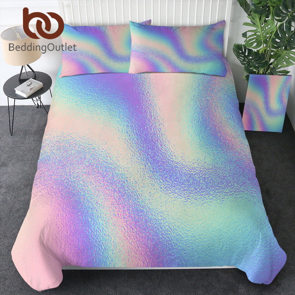 BeddingOutlet Bedding Set Gradient Pink Purple Duvet Cover Bedroom Kids