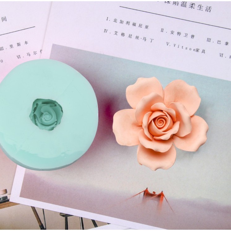 ☠HC0029 Silica gel 3D molds ROSE silicone soap mold FLOWERS candle mold ...