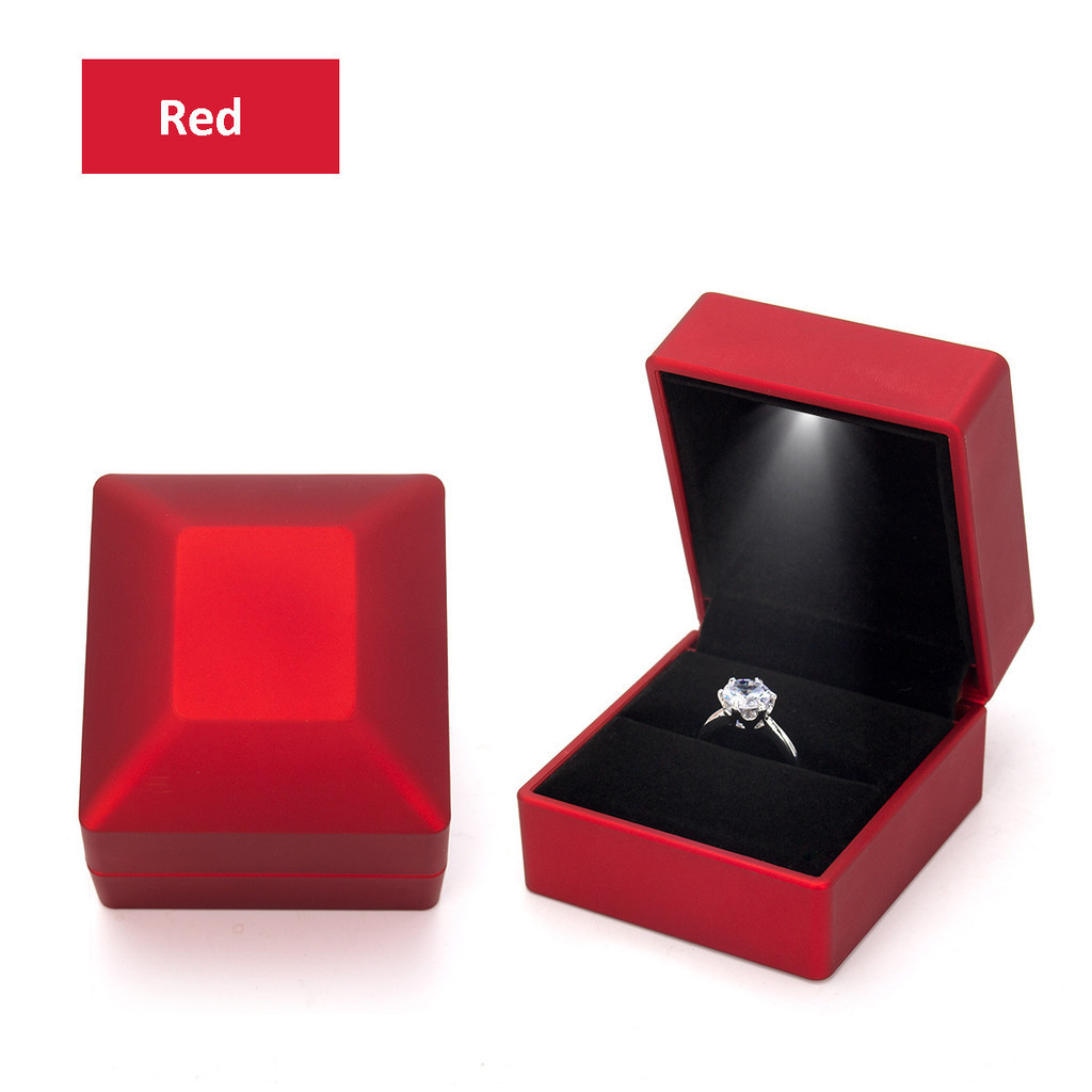 Ring Box LED Light Proposal Engagement Ring Boxes Jewelry Gift Box Ring ...