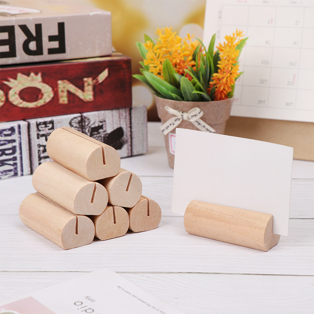 1Pc 3Types Natural wood notes clips photo holder clamps support desk ...