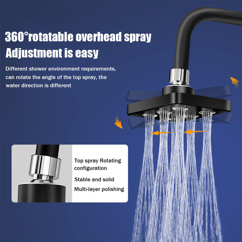 Rainfall Shower Head Rain Shower Round Water Saving Bath Home ...