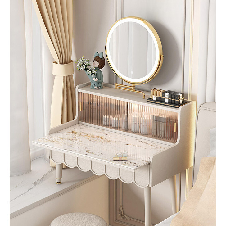 Half built bay window dressing table, high and low foot bedroom, simple ...
