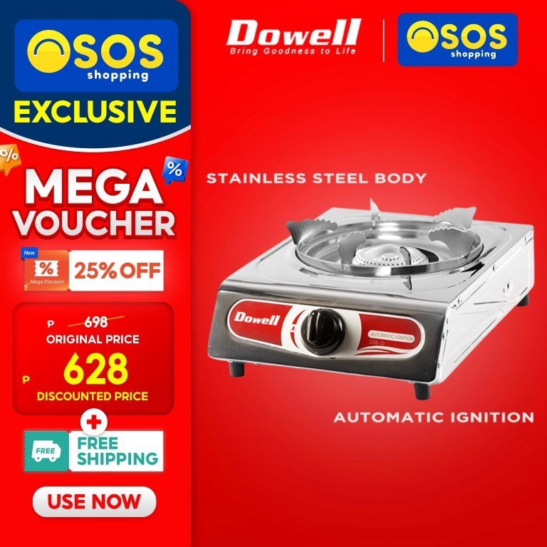 Dowell Original Single Burner Gas Stove with Stainless Steel Body SSB