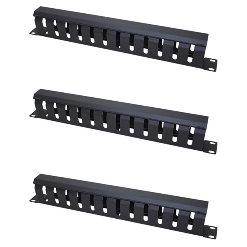 ⓞ3X 1U Cable Management Horizontal Mount 19 Inch Server Rack , 12 Slot ...