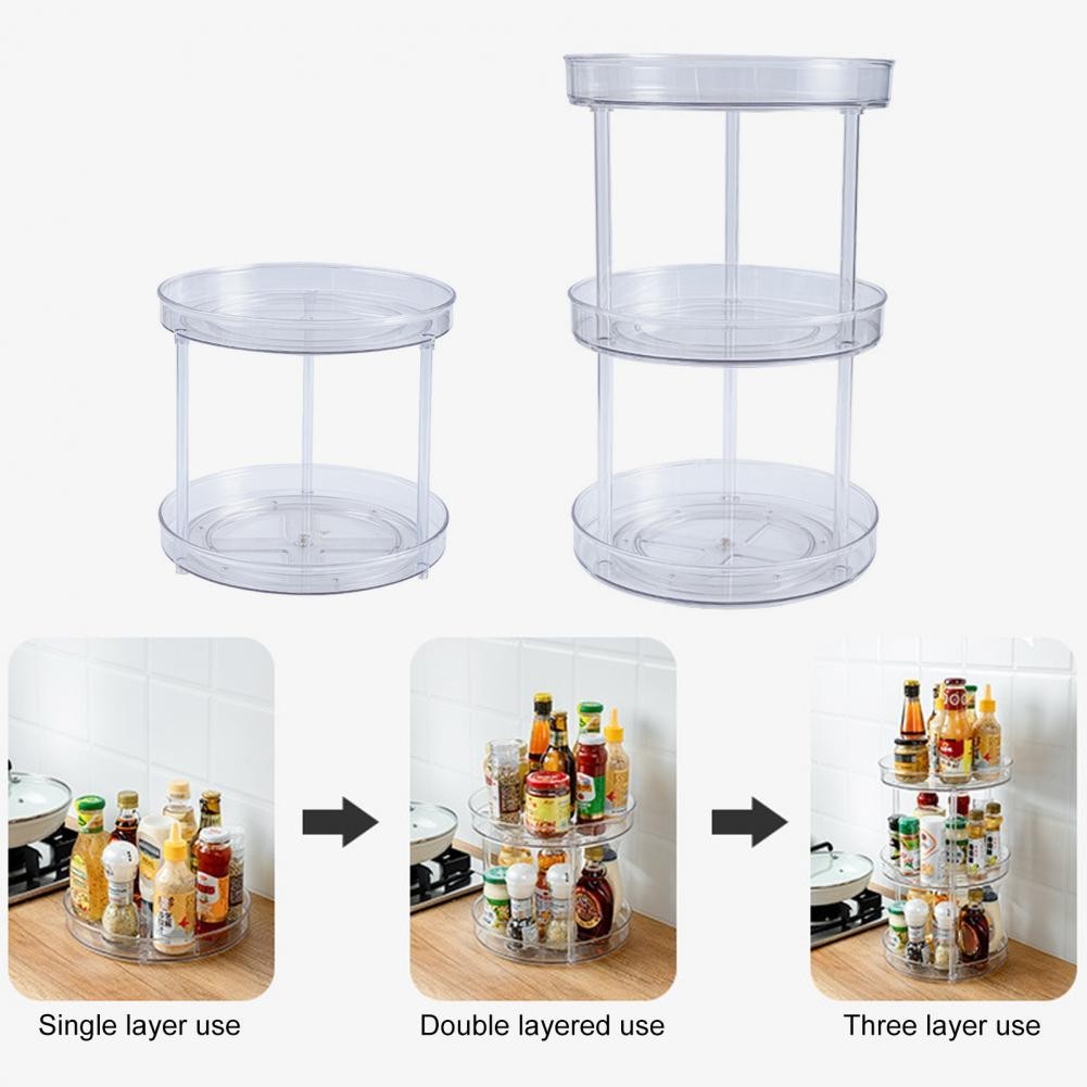 Cabinet Organizer 360 Degree Rotary Kitchen Spice Storage Rack with 2/3 ...