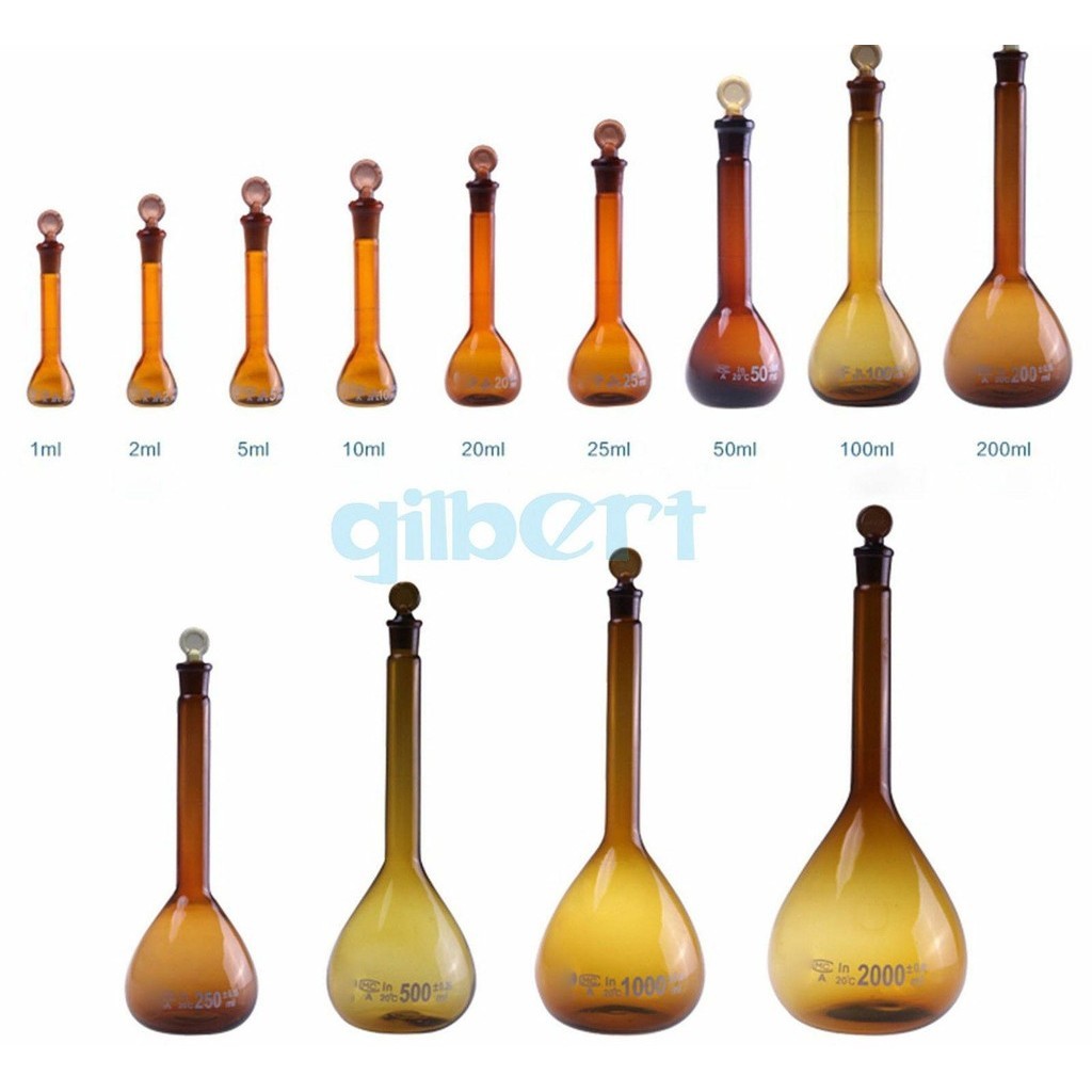 1251025501002005001000ml Class A Borosilicate Glass Lab Brown Volumetric Flask With St 6332