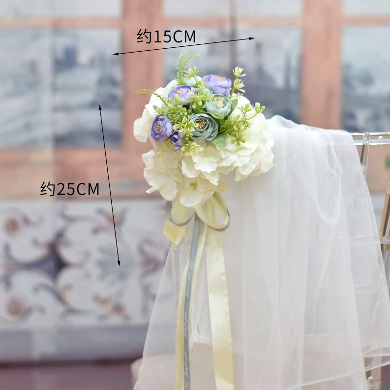 Chair Artificial Flowers Hydrangea Bouquet Knot Cover For Church Car ...