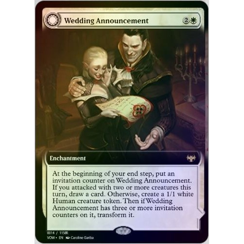 Mtg Proxy Card Wedding Announcement Extended Art Foil Innistrad Crimson Vow Vow