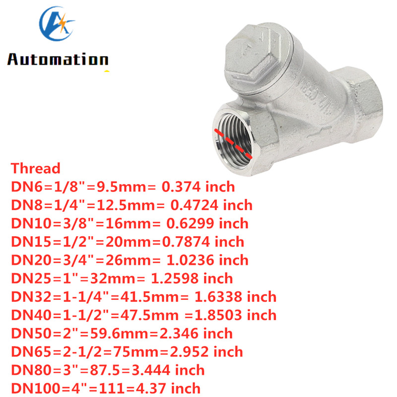 Female Inline Y Mesh Strainer Threads Filter 304 Stainless Steel BSP 1/ ...