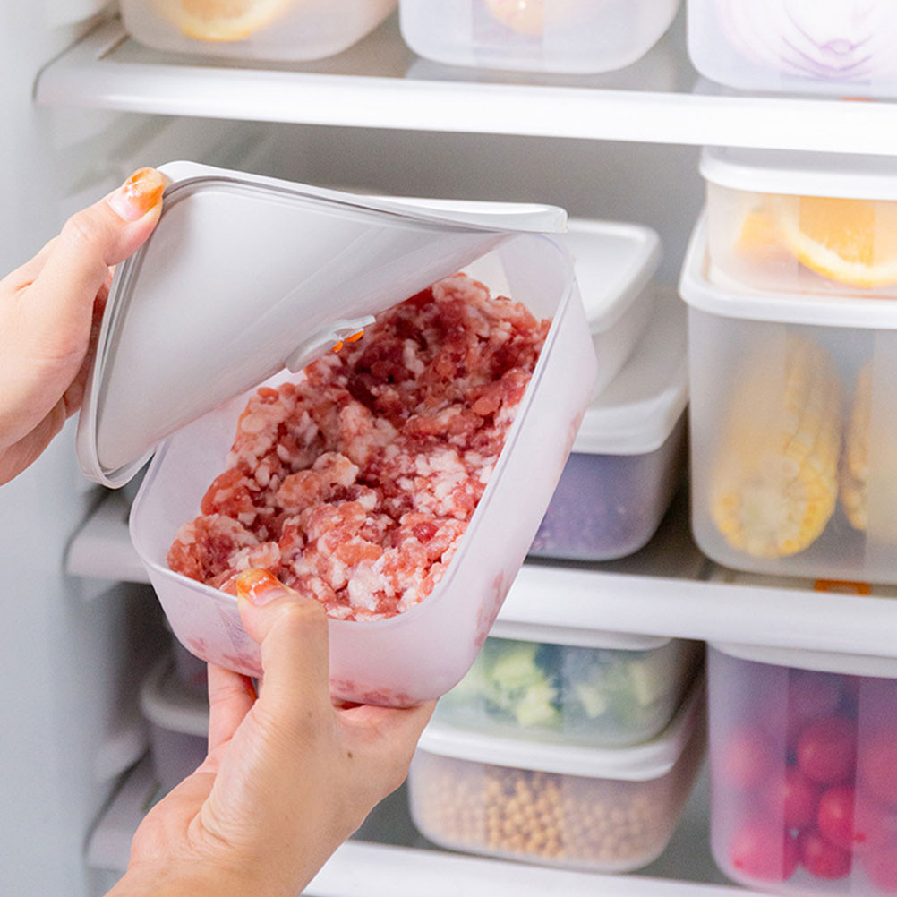 ☀3 Pcs Airtight Crisper Set Lunch Box Containers Fruit for Fridge Case ...