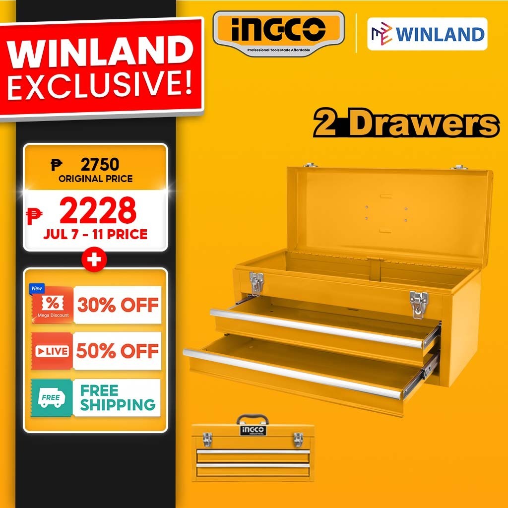 Ingco by Winland Drawer Portable Tool Box Storage Metal Organizer 3 ...