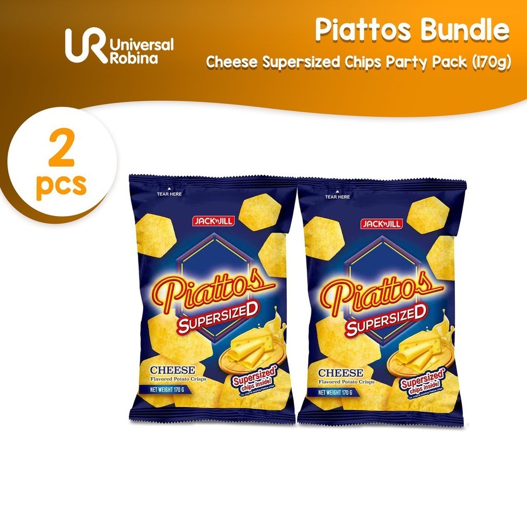 Piattos Supersized Cheese Flavored Potato Crisps 170g - 2 packs ...