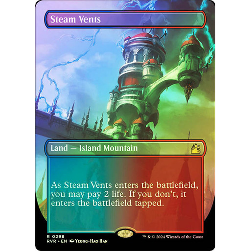 MTG Proxy Card - Steam Vents #298 (Borderless Foil) | Ravnica ...