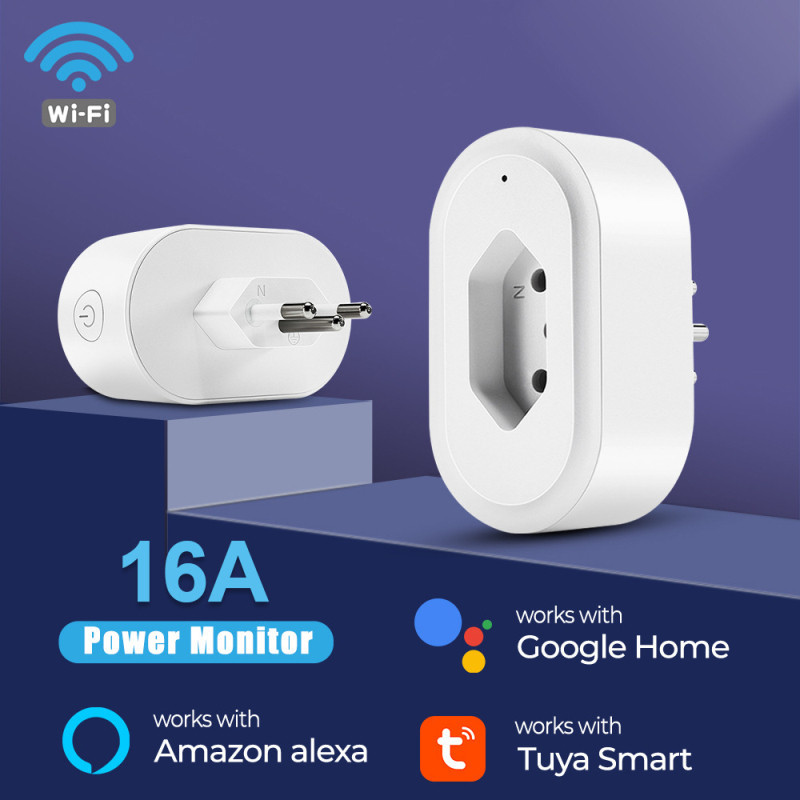 ☆Wireless WiFi Smart Plug Brazil Adaptor Remote Voice Control Power ...