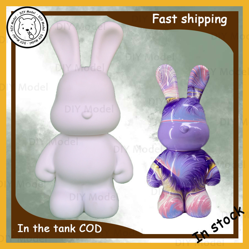 DIY 33cm Fun Hand-Made Fluid Rabbit piggy bank Painted Children ...