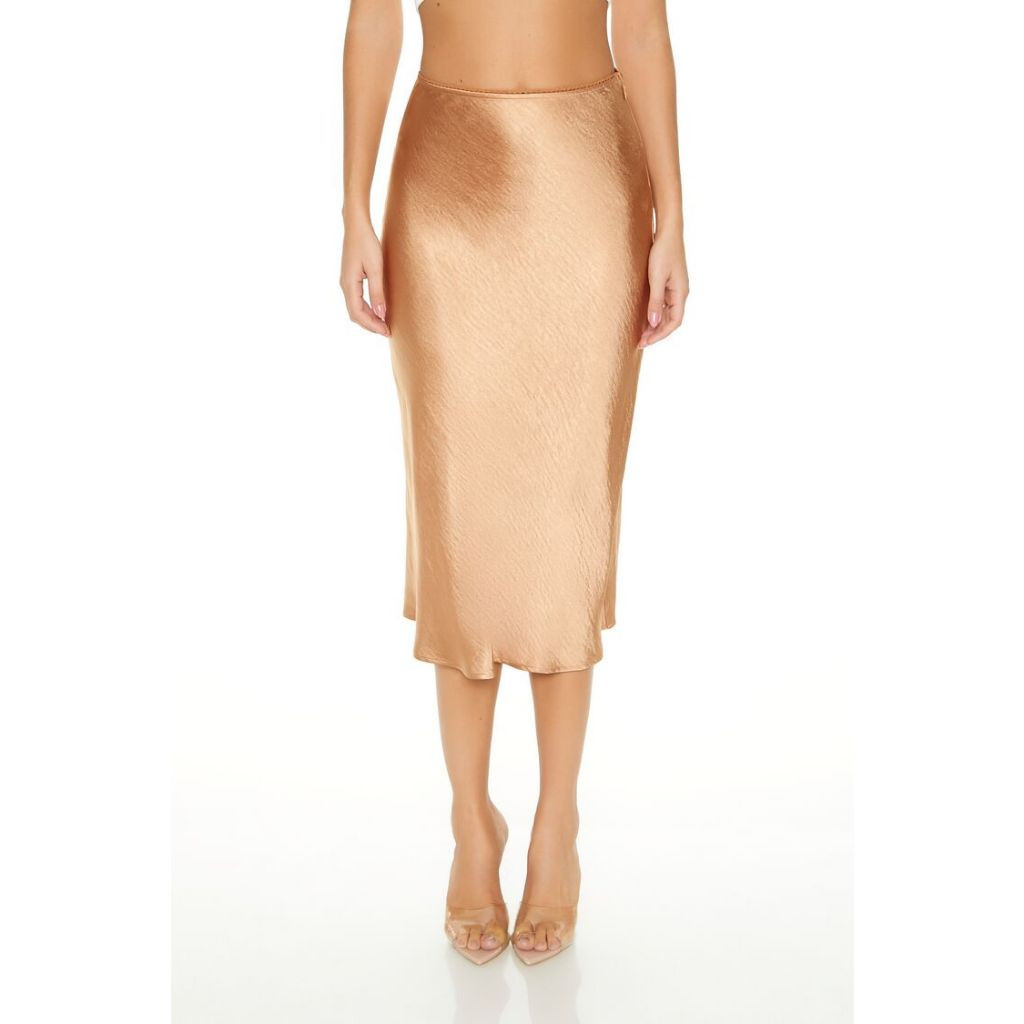 Forever 21 Women's Satin Slip Midi Skirt Shopee Philippines