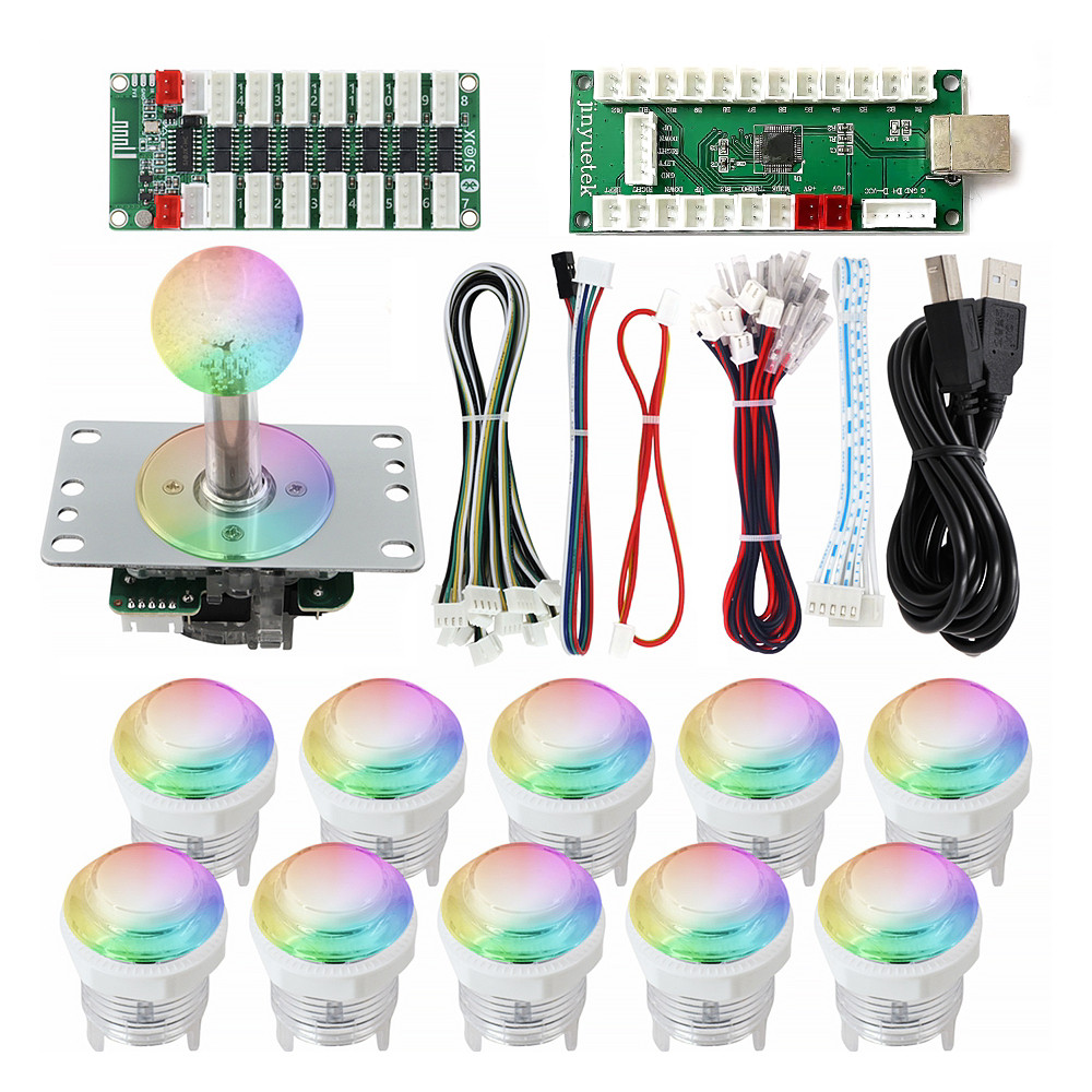 ☠Kit Arcade Game Machine Zero Delay USB Board RGB Light SANWA Joystick ...