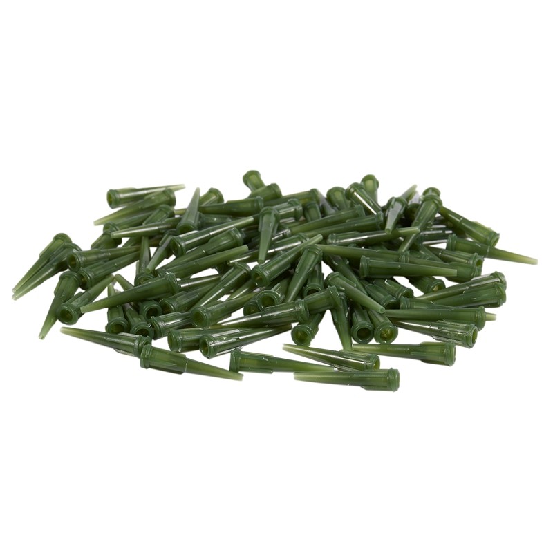 유100 Pcs Green Plastic Tapered Pinhead Glue Liquid Dispenser Needles
