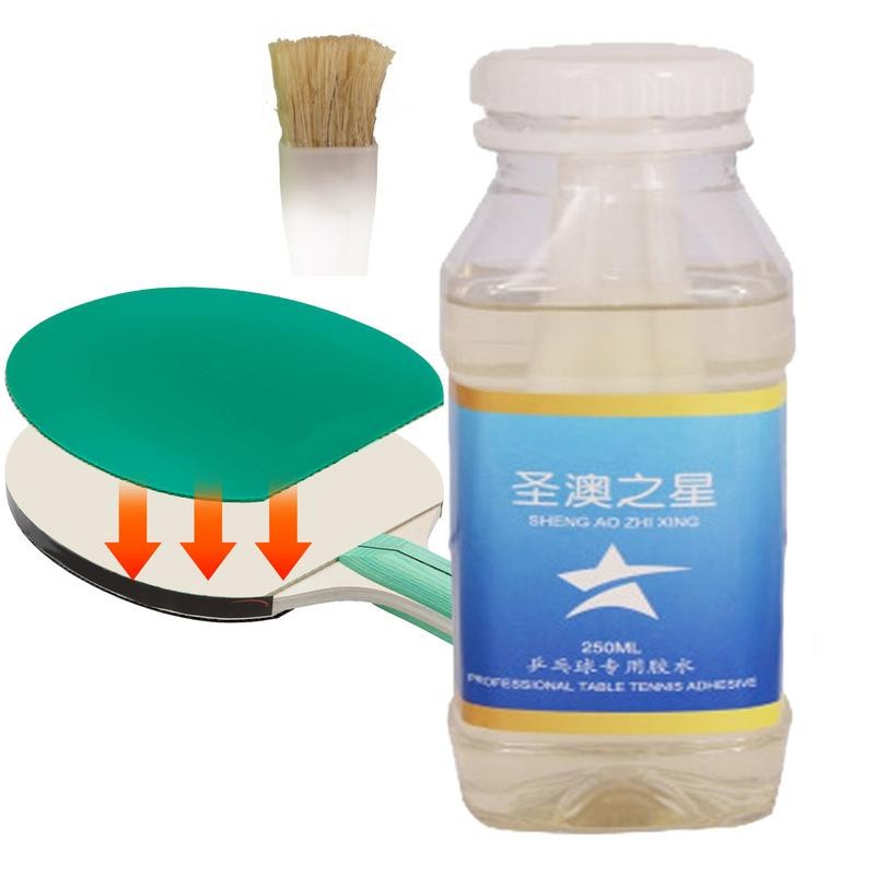 ☽Table Tennis Glue Paddle Adhesive 250ml With BuildIn Brush