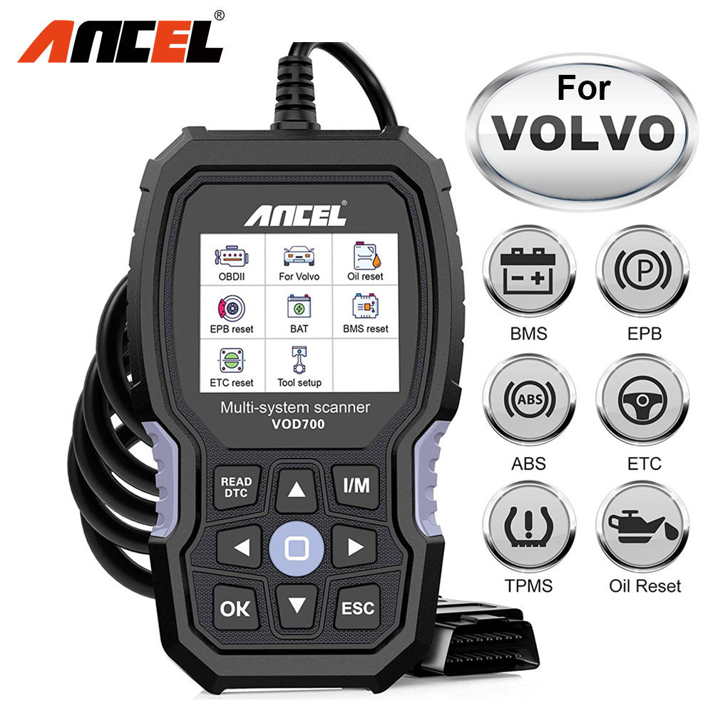 ANCEL VOD700 OBD2 Scanner ABS Bleeding Injector Oil ETC BMS EPB TPMS