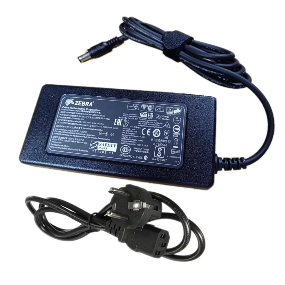 ☺24V 3.125A AC DC Power Adapter 75W SAWA-52-312524 For Zebra ZD421 420 ...