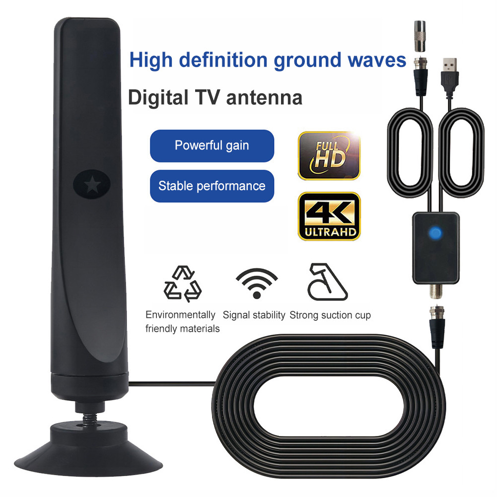 TV Digital Antenna with Signal Booster Portable Antenna Support 4K