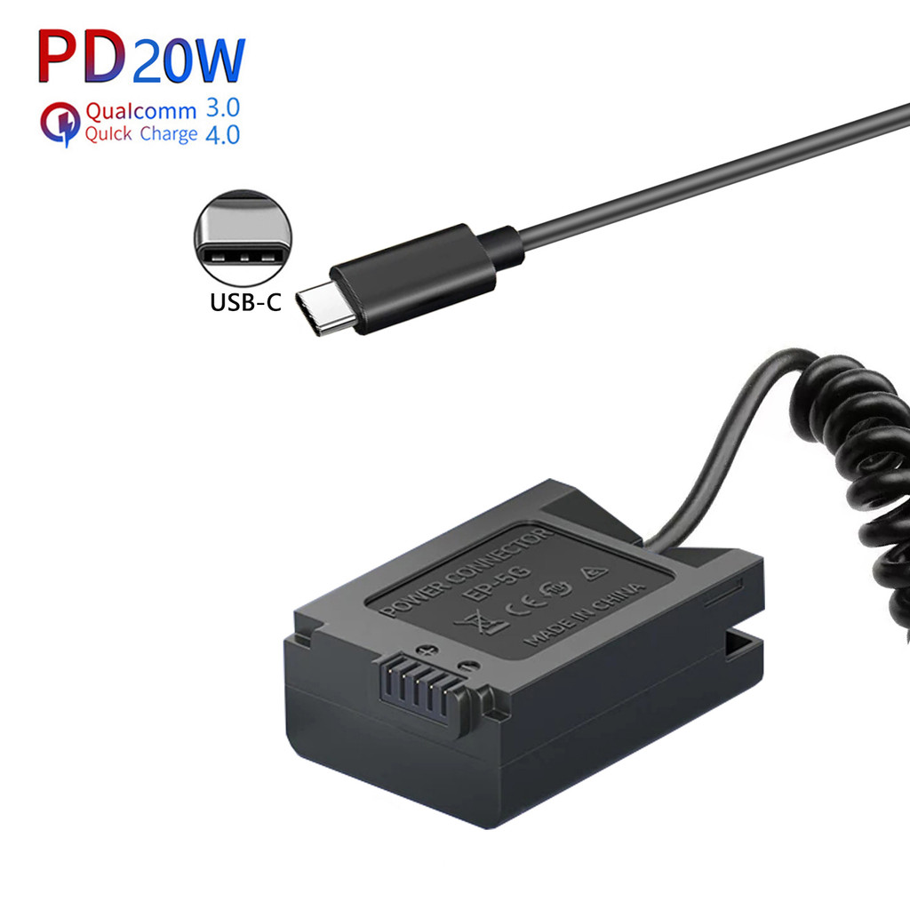 Kit D'alimentation Secteur USB Pour Nikon Z30 Z50 ZFC - Coupleur CC EP-5G + Câble + Adaptateur QC3.0