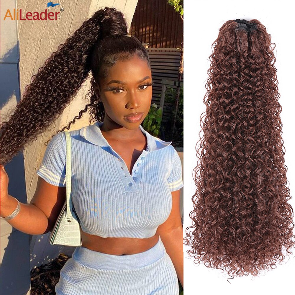 Afro Kinky Curly Ponytail Hair Extensions Wrap Around Clip On Ponytail