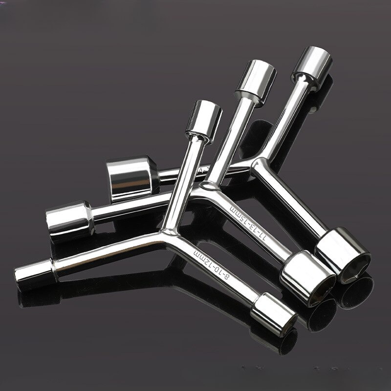 Manual socket wrench lengthened Y-shaped outer hexagon sleeve wrench ...