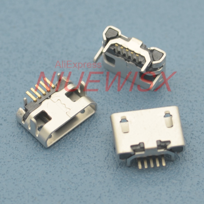 50pcs micro USB 5pin jack Ox horn Four leg plate socket Female socket ...