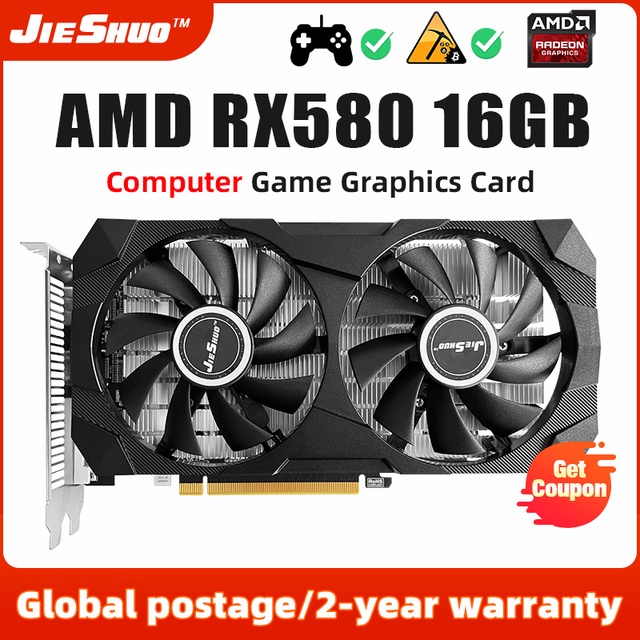 JIESHUO Graphics Card AMD RX 580 8G GDDR5 GPU rx580 8gb Video card 256Bit 2048SP Computer GPU RX Shopee Philippines