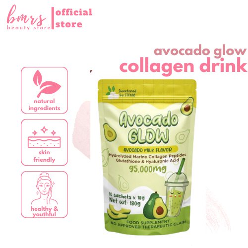 Avocado Glow Avocado Milk Flavor 98,000mg Hydrolyzed Marine Collagen