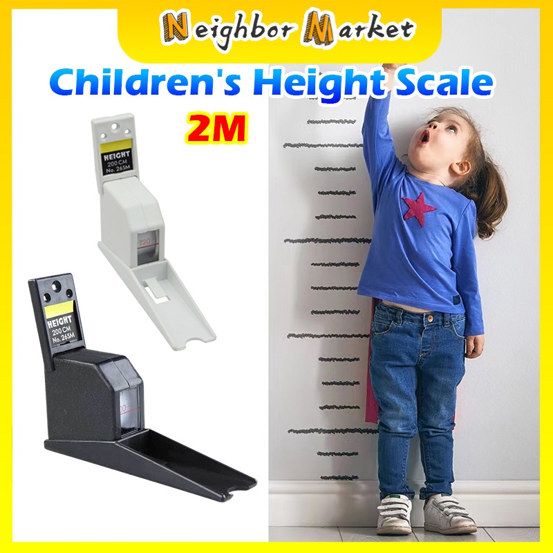 2m Wall Mounted Height Meter Stadiometers Baby Growth Ruler Measure Stature Meter Height Chart