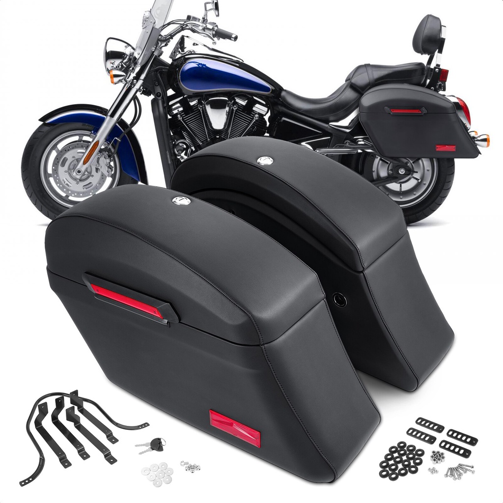 Motorcycle Saddlebags Side Trunk Box Luggage Tank Hard Case Tail Tool Storage Bag Universal For 5407