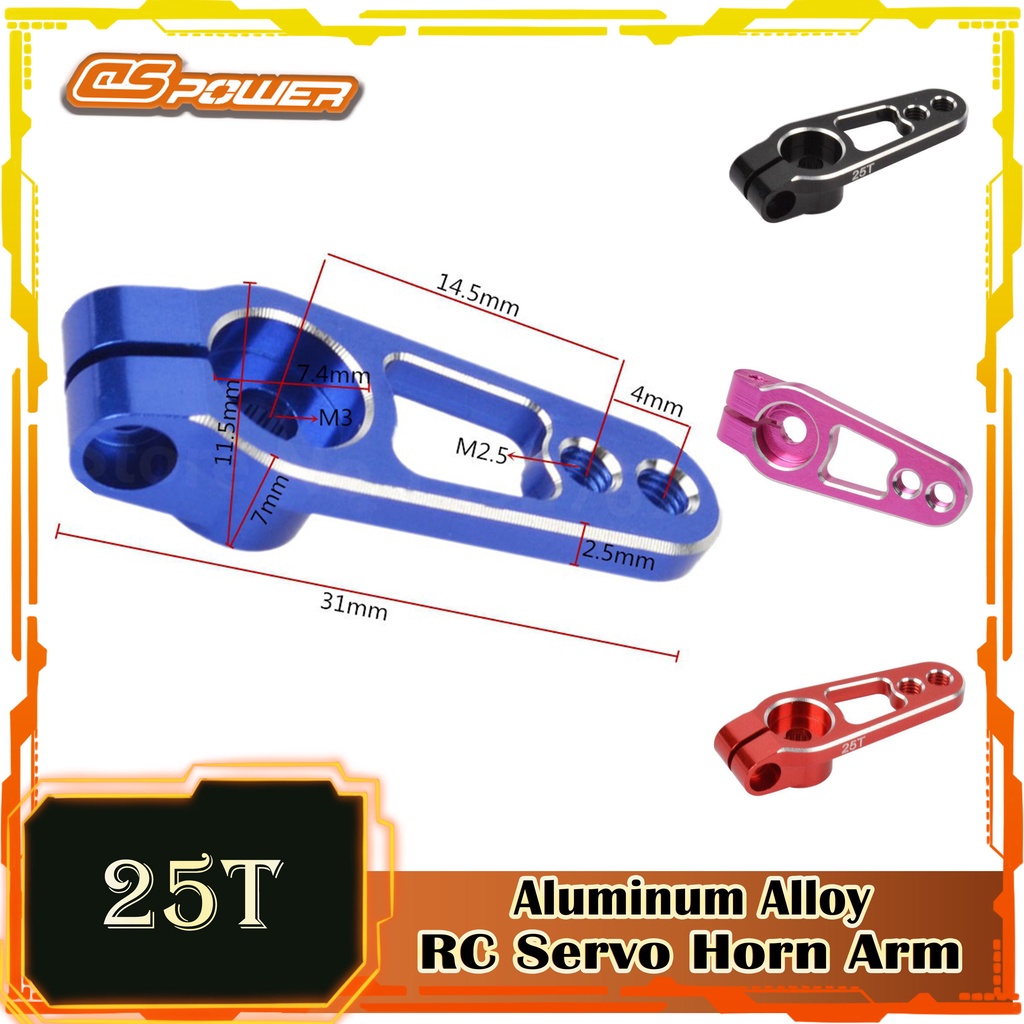 25T M3 RC Servo Horn Arms Aluminum Alloy Spline Clamp Steering for ...