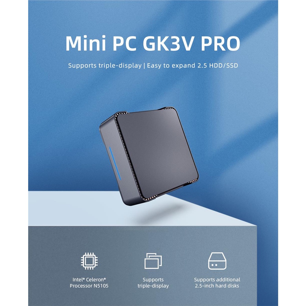 GK3V Pro Windows 11 PC Intel Celeron N5105 CPU Windows 10 4K Quad Core